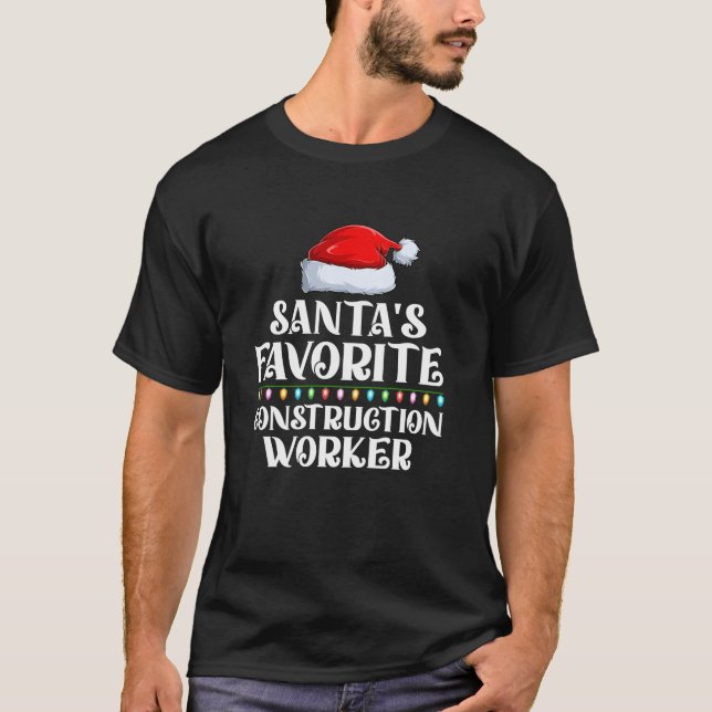 Camiseta Trabalhador de Construção Favoritos dos Papais noe (Frente)