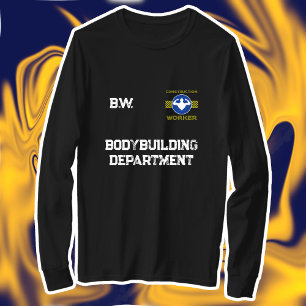 Camiseta Trabalhador de Construção Funny Bodybuilder Blue S