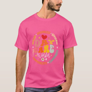 Camiseta Trabalhador de Cuidados de Criança do Groovy Dayca