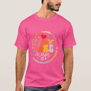 Camiseta Trabalhador de Cuidados de Criança do Groovy Dayca