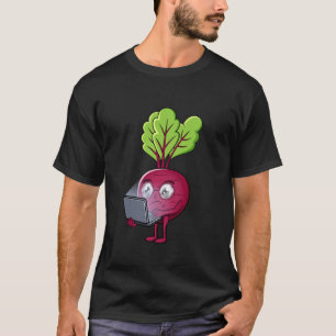 Camiseta Trabalhador de escritório trabalhando com laptop d