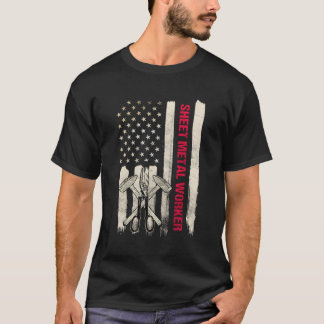 Camiseta Trabalhador De Folha De Metal Na Parte Traseira De