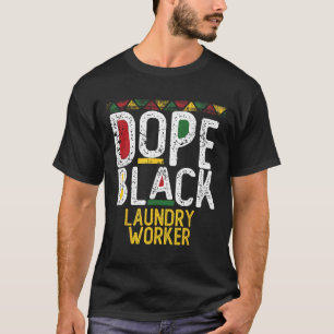 Camiseta Trabalhador de Lavanderia Negra Droga Mês da Histó