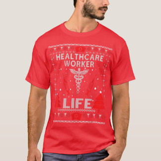 Camiseta Trabalhador de saúde Vida Doente de Natal