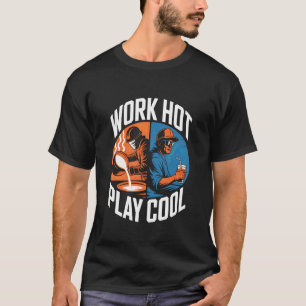 Camiseta Trabalhador Divertido de Aço em Fábrica Quente Bri