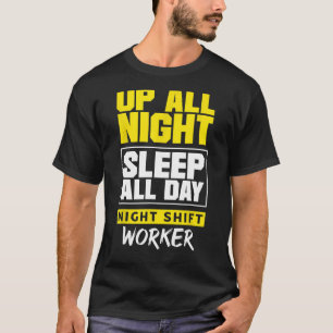 Camiseta Trabalhador do turno da noite em repouso durante t