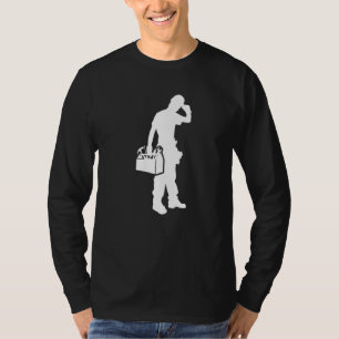Camiseta Trabalhador Eletricista Gráfico Retro Artesão Masc