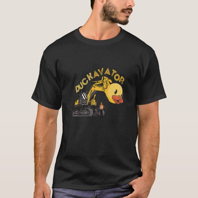 Camiseta Trabalhador no local de construção do escavador de (Frente)