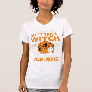 Camiseta Trabalhador Postal Engraçado do Dia das Bruxas Grá