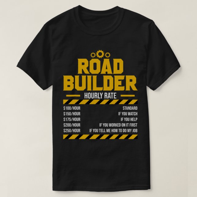 Camiseta Trabalhador rodoviário de construção rodoviária de (Frente do Design)