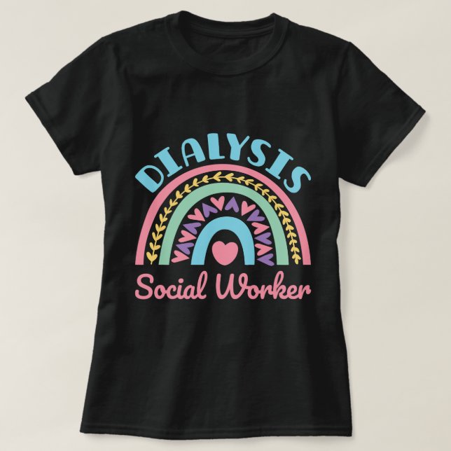 Camiseta Trabalhador social em diálise Mulheres Renais LCSW (Frente do Design)