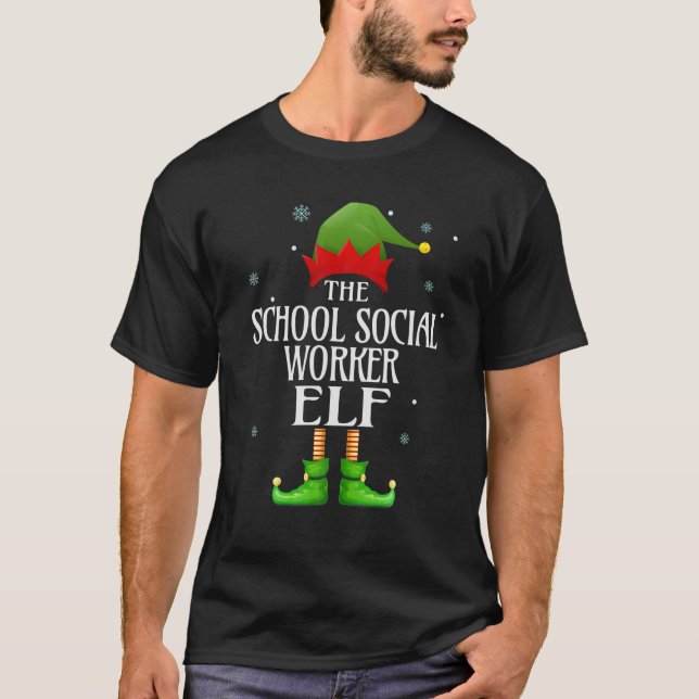 Camiseta Trabalhador Social Escolar Elf Funny Family Corres (Frente)