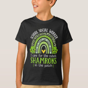Camiseta Trabalhador Social Escolar Trevos Dia de São Patrí