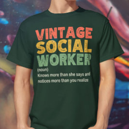 Camiseta Trabalhador Social Vintage Colega Funny Social Tra