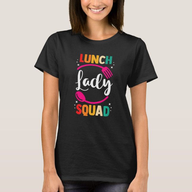 Camiseta Trabalhadora de Café Escolar Almoço da Tripulação  (Frente)