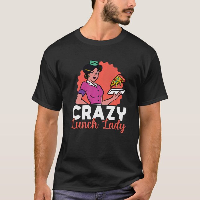 Camiseta Trabalhadora De Café Escolar Dama Retro Pizza Cra (Frente)