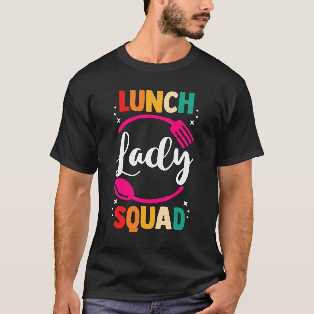 Camiseta Trabalhadora de Café Escolar, Senhora do Almoço (Frente)