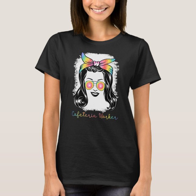 Camiseta Trabalhadora de Cafeteria Almoçando Roupa para Mul (Frente)