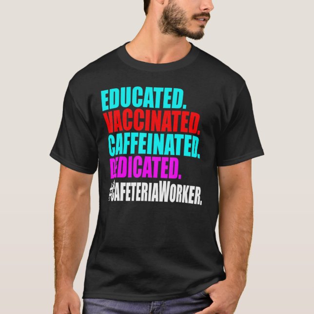 Camiseta Trabalhadora De Cafeteria De Almoço Educada (Frente)