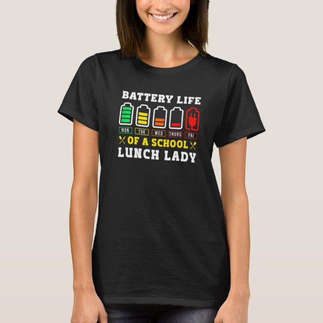 Camiseta Trabalhadora De Cafeteria Escolar Almoçando A Bate (Frente)