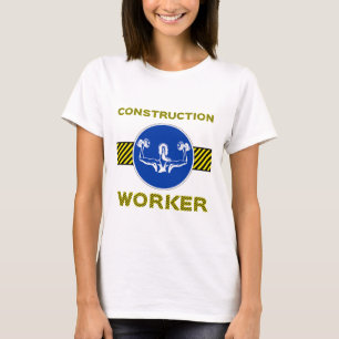 Camiseta Trabalhadora de Construção, Humor Blue Sign GyGirl