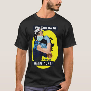 Camiseta Trabalhadora de primeira linha orgulhosa hindi Ros