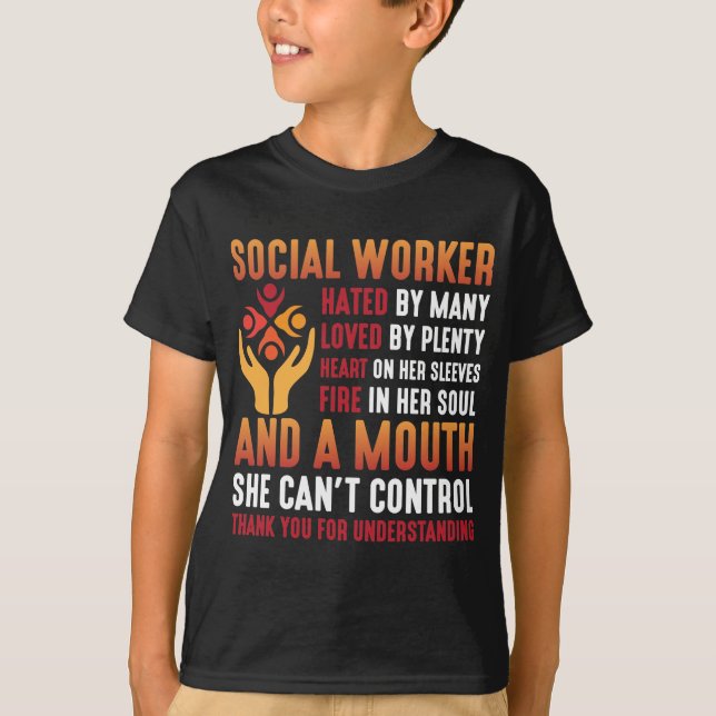 Camiseta Trabalhadora Social Educadora Menina de Trabalho S (Frente)