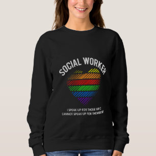 Camiseta Trabalhadora Social Rainbow Heart Inspirational Q