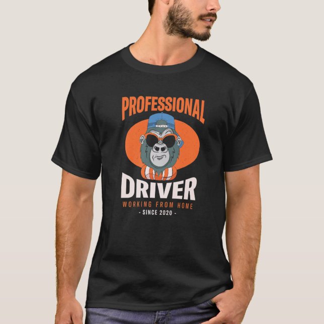 Camiseta Trabalhando a partir do motorista doméstico dirigi (Frente)