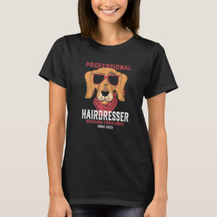 Camiseta Trabalhando com Hairdresser Hairstylist Cachorro