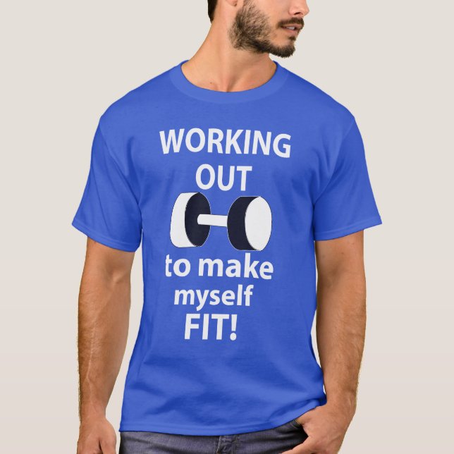 Camiseta Trabalhando Com Pesos De Workout Funcionando (Frente)