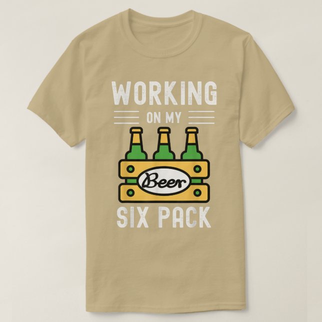 Camiseta Trabalhando No Bebendo Bo Da Tampa Da Cerveja Engr (Frente do Design)