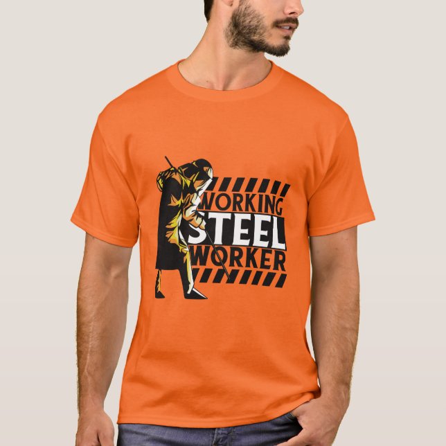 Camiseta Trabalhando no setor siderúrgico (Frente)