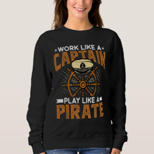 Camiseta Trabalhar Como Um Capitão Jogar Como Um Motorboati