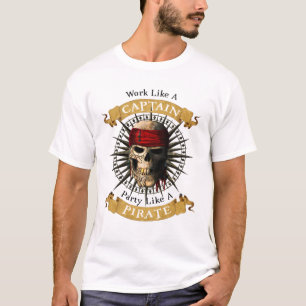 Camiseta Trabalhar Como Uma Festa De Capitã Como Uma Joll D