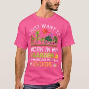Camiseta Trabalhar No Meu Jardim Com Meus Frangos Engraçado