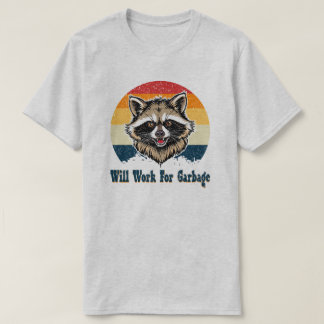 Camiseta Trabalhará Por Lixo Guaxinim Pôr do Sol