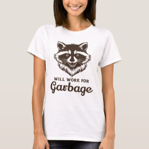 Camiseta Trabalhará por Lixo Mapache Vintage