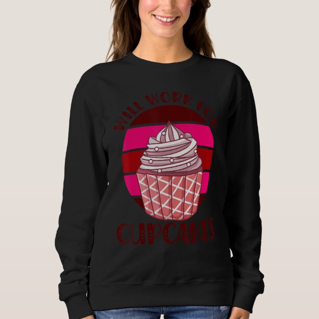 Camiseta Trabalharei por Cupcakes Retro (Frente)
