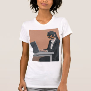Camiseta Trabalhe Até Cair – Humor de Escritório Esqueleto 