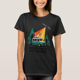 Camiseta Trabalhe de Qualquer Lugar Vetor Estético Gráfico