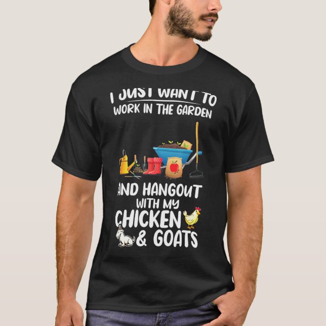 Camiseta Trabalhe No Jardim Com Cabras De Galinhas Cabras (Frente)