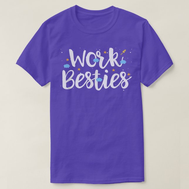 Camiseta Trabalho Besties Office Trabalho Coworker Amizade  (Frente do Design)
