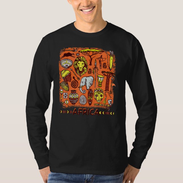 Camiseta Trabalho de arte Afro-Americana Linda História Neg (Frente)