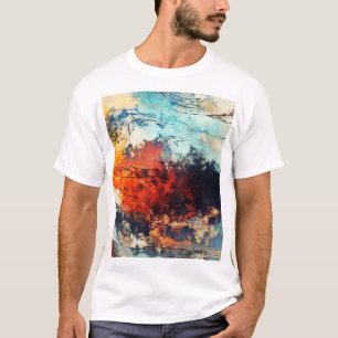 Camiseta Trabalho de arte Contemporâneo Abstrato Colorida