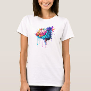 Camiseta Trabalho de arte de abertura do cérebro colorida