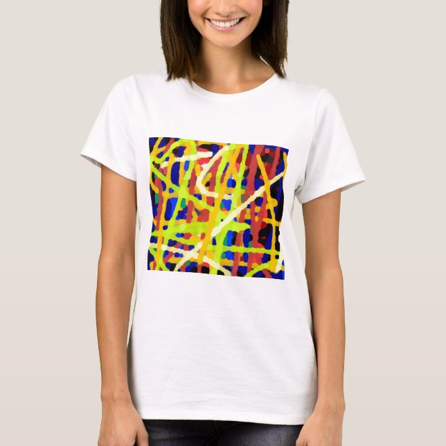 Camiseta Trabalho de arte de Abstrato colorida (Frente)