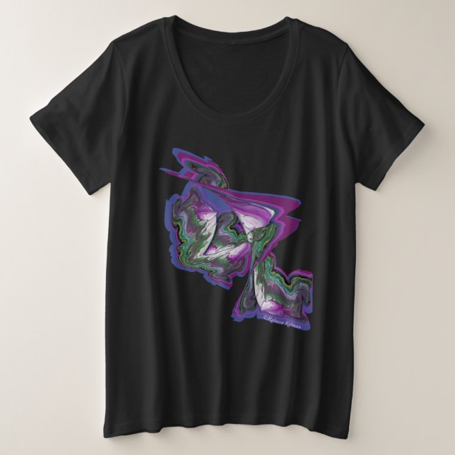 Camiseta Trabalho de arte de Abstrato de mídia mista (Frente do Design)