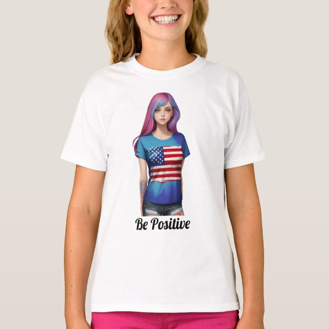 Camiseta Trabalho de arte de American Girl (Frente)