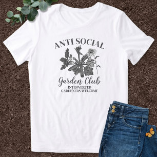 Camiseta Trabalho de arte de Botânica Anti Social Garden Cl